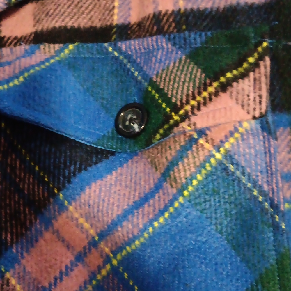 SO Womens Plaid Shirt Jacket in Blue, Pink & Green - Picture 9 of 9